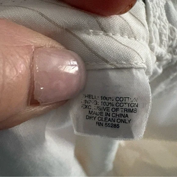 EXPRESS Design Studio Editor trousers pants size 4 lined. White eyelet texture - Picture 7 of 10